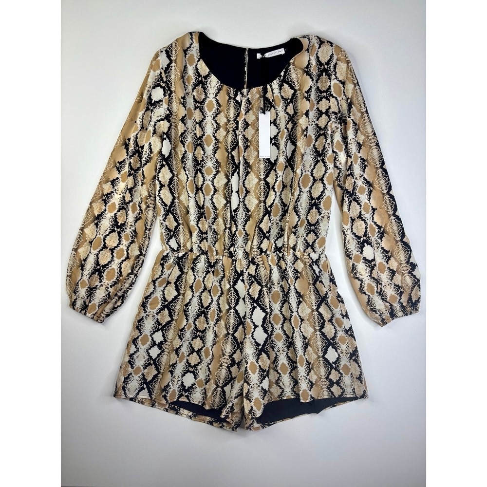 NWT‎ Three Eighty Two Snake Skin Long Sleeve Romper Size L